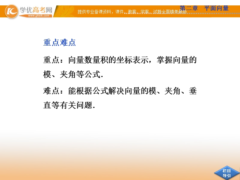 优化方案人教b版数学必修4课件：2.3.3 向量数量积的坐标运算与度量公式.ppt_第3页