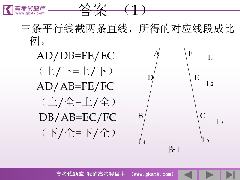 《平行线分线段成比例定理》课件4（人教a版选修4-1）.ppt_第3页