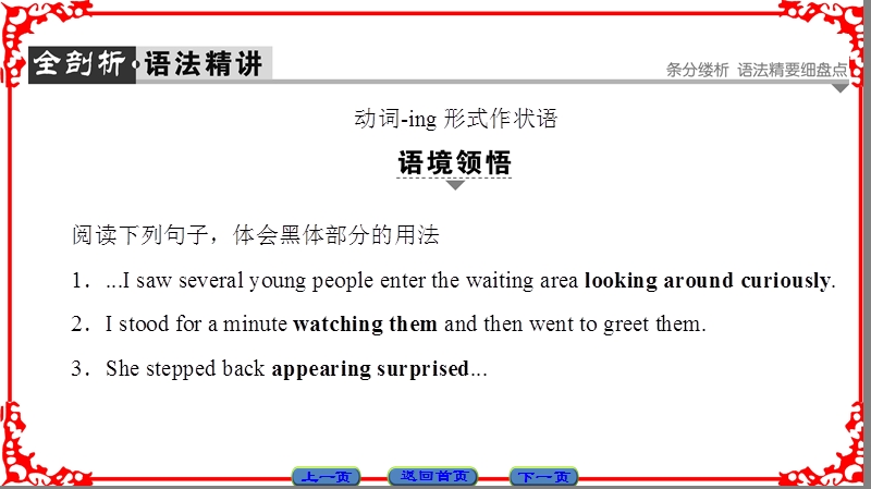 【课堂新坐标】高中英语人教版必修四课件：unit 4 section ⅳ　grammar & writing.ppt_第2页