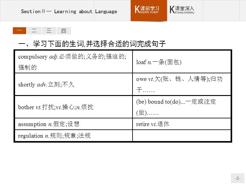 【课堂设计】高二英语人教版选修8课件：2.2 learning about language.ppt_第2页