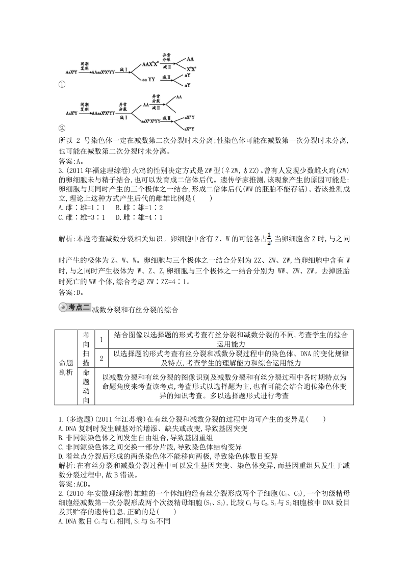 【人教版】2014届高三生物一轮复习 配套试题汇编 专题6 遗传的细胞学基础.pdf_第2页