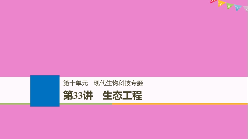 2019版生物高考大一轮复习 第十单元 现代生物科技专题 第33讲 生态工程课件 北师大版.ppt_第1页