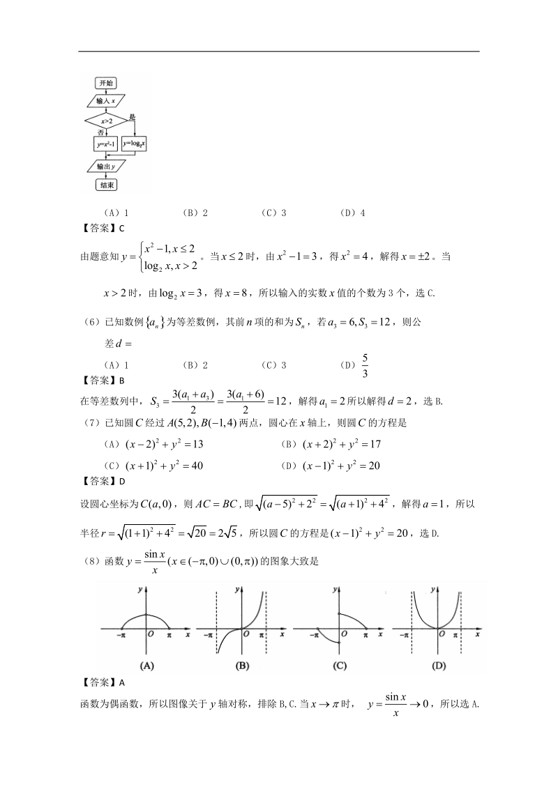 《ks5u首发》广东省广州市普通高中学校2018届高考高三数学3月月考模拟试题 07 word版含答案.doc_第2页