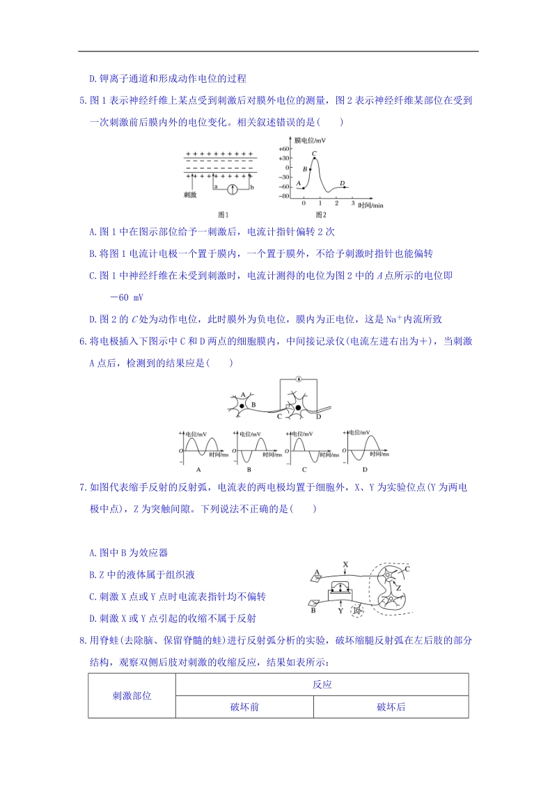 河北省临漳县第一中学2018届高三上学期周考生物测试题十四 word版缺答案.doc_第2页