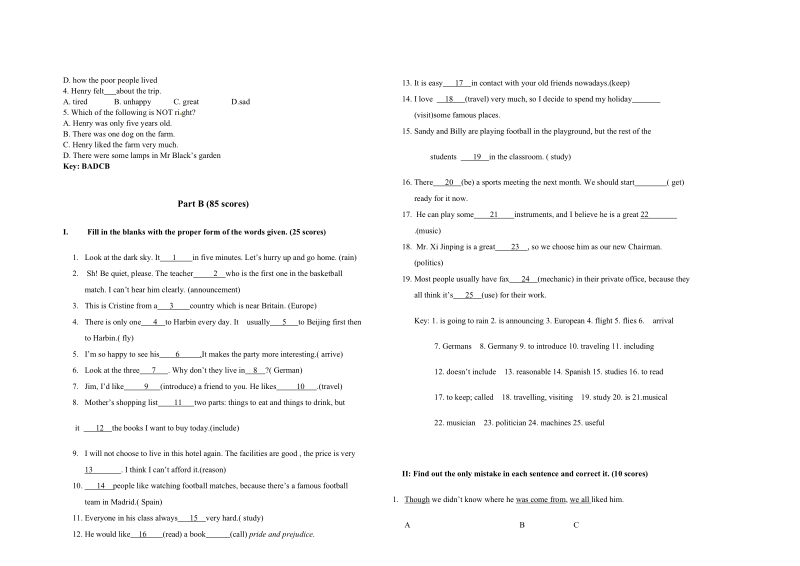 【解析】八年级上英语第一次月考模拟.docx_第2页