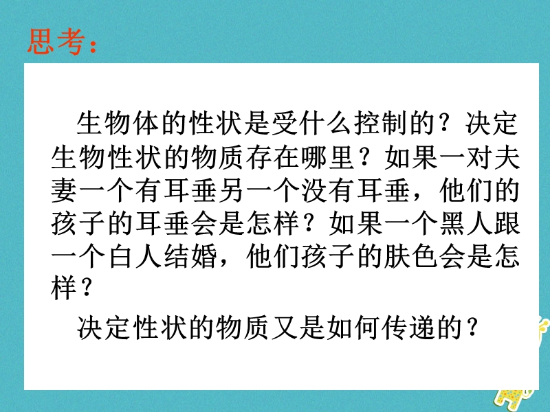 广东省深圳市八年级生物上册20.2性状遗传的物质基次件新版北师大版.ppt_第3页