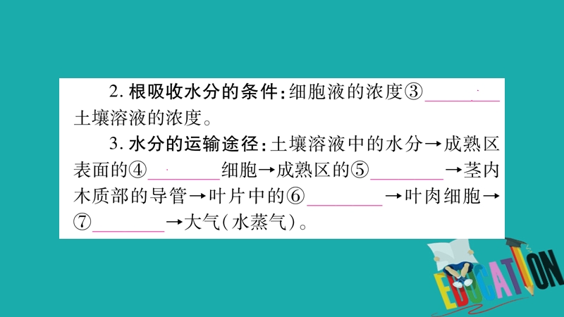 2018中考生物总复习 教材考点梳理 七上 第3单元 第3章 绿色植物与生物圈的水循环课件 新人教版.ppt_第3页