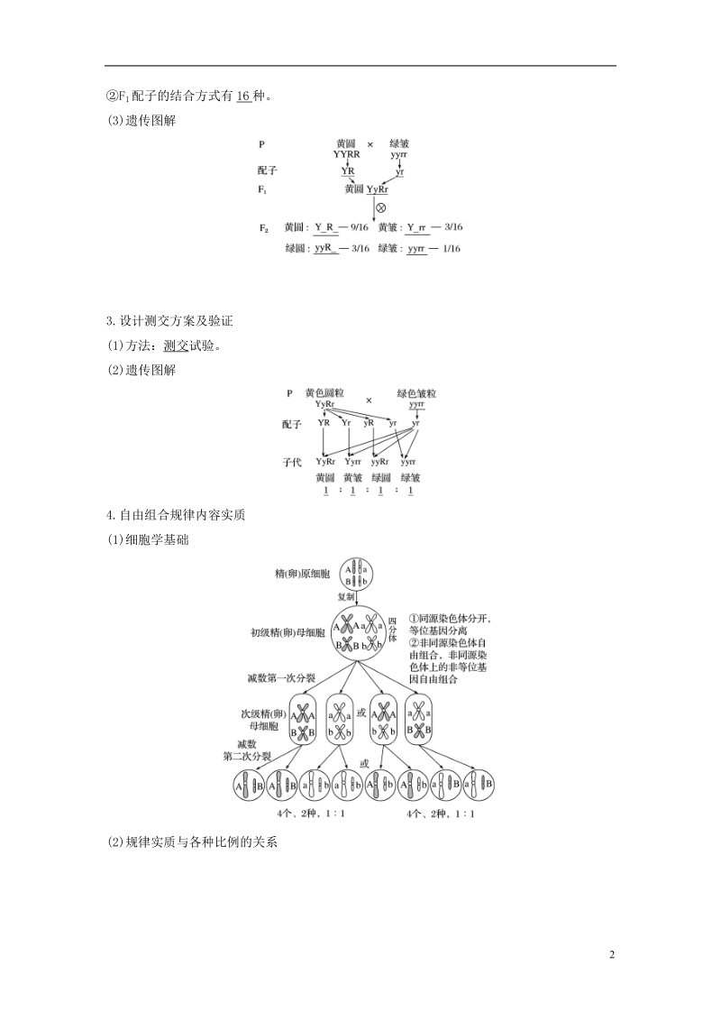 2019版生物高考大一轮复习 第六单元 遗传信息的传递规律 第六单元 第18讲 基因的自由组合规律学案 北师大版.doc_第2页