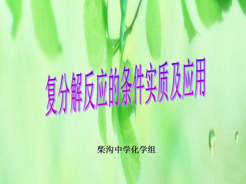 复分解反应的实质及应用.ppt_第1页