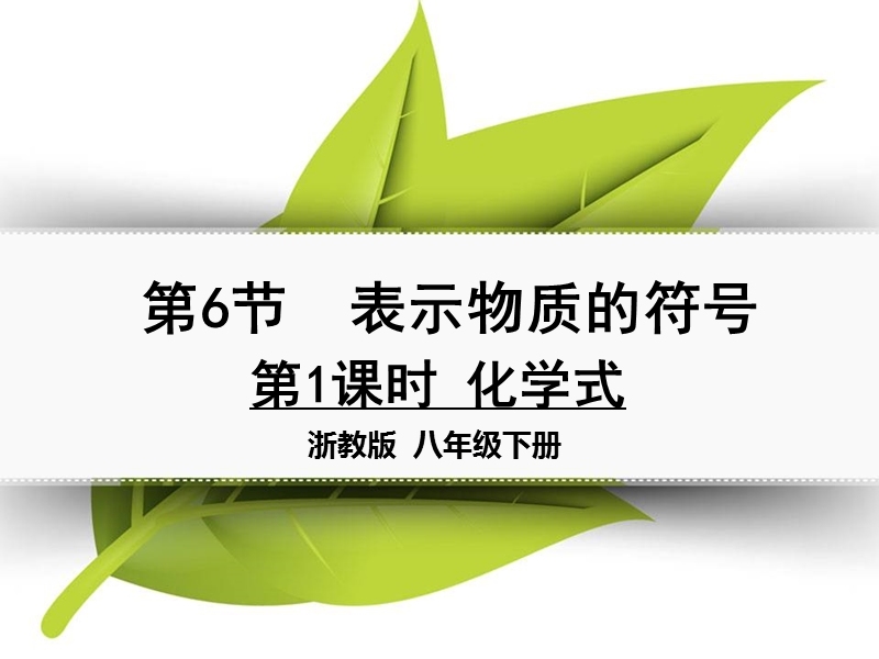 浙教版八年级下册科学2.6表示物质的符号(47ppt).ppt_第1页