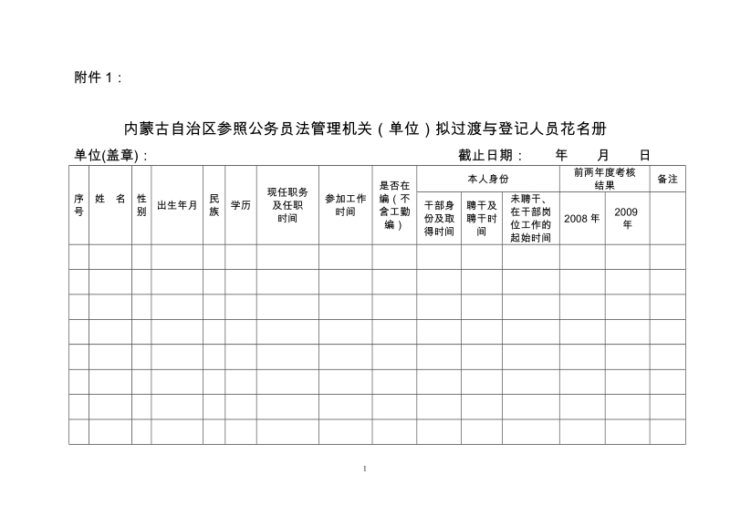 内蒙古自治区参照公务员法管理机关(单位)拟过渡与登记....doc_第1页