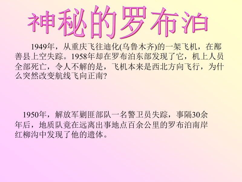 罗布泊,消掉的仙湖1.ppt_第3页