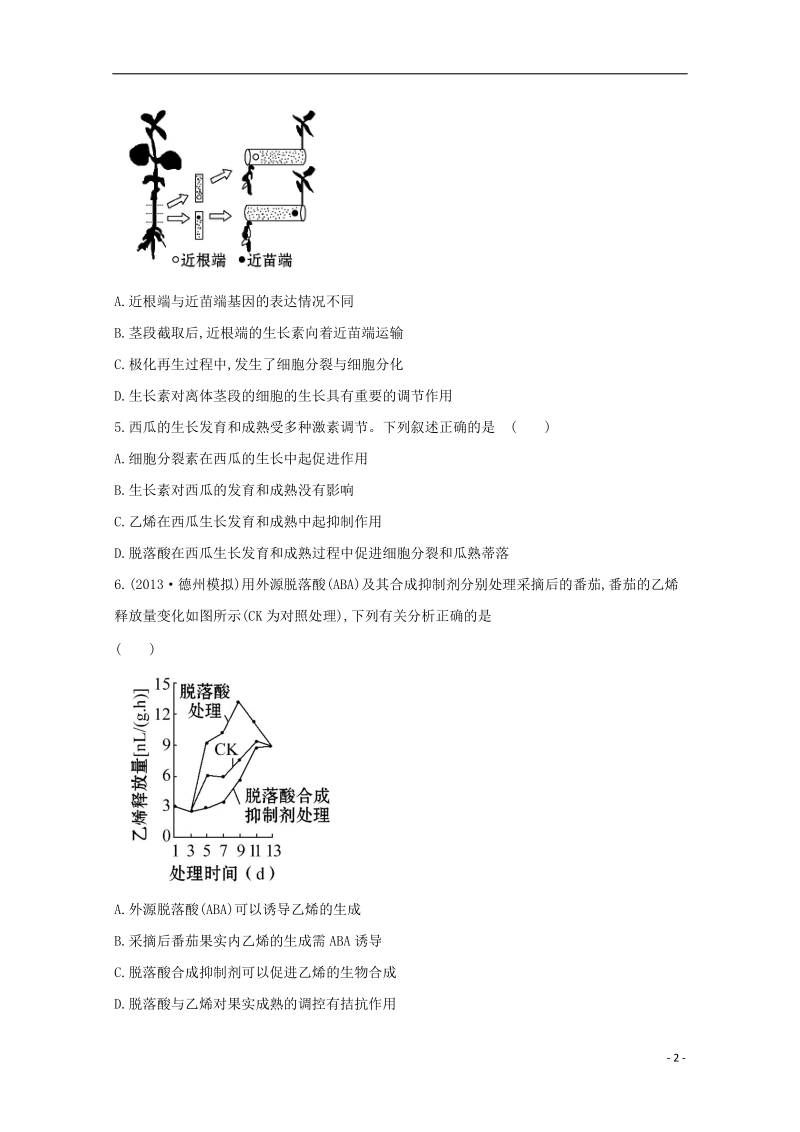 2014高考生物 专题辅导与训练五 第1讲植物的激素调节.doc_第2页