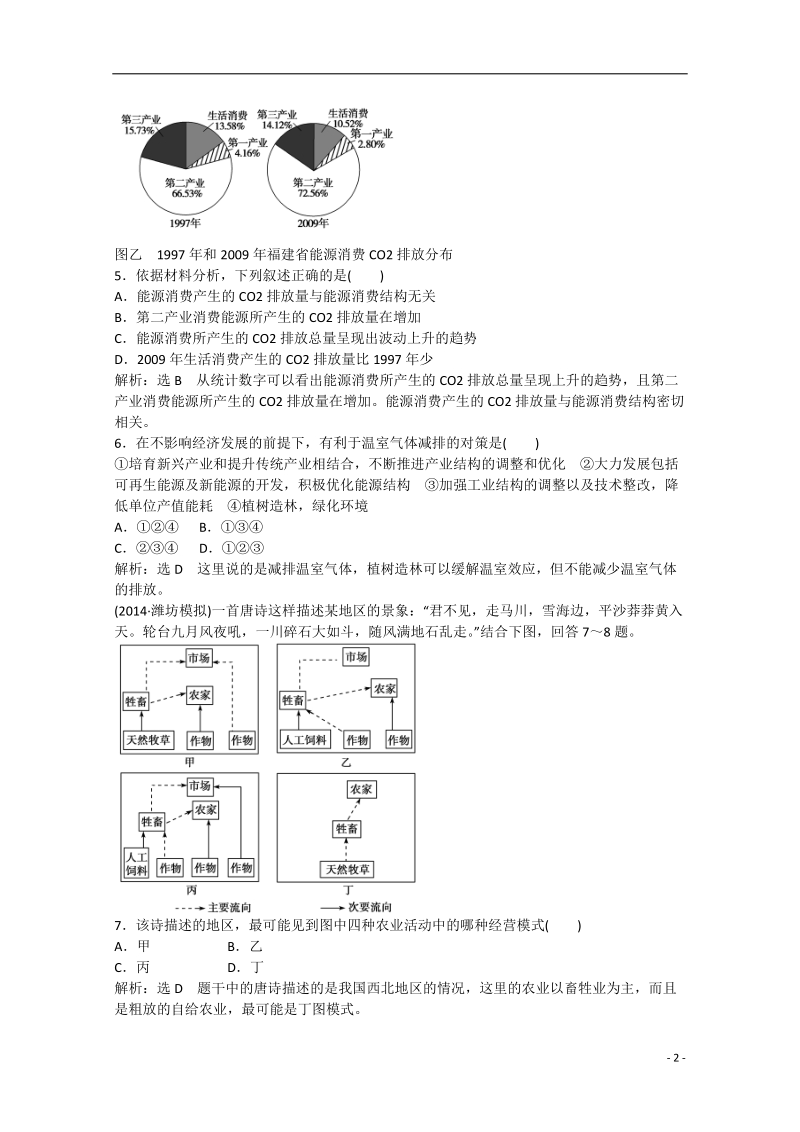 2015届高三地理二轮专题总复习 复习效果检测11 人类与地理环境的协调发展.doc_第2页