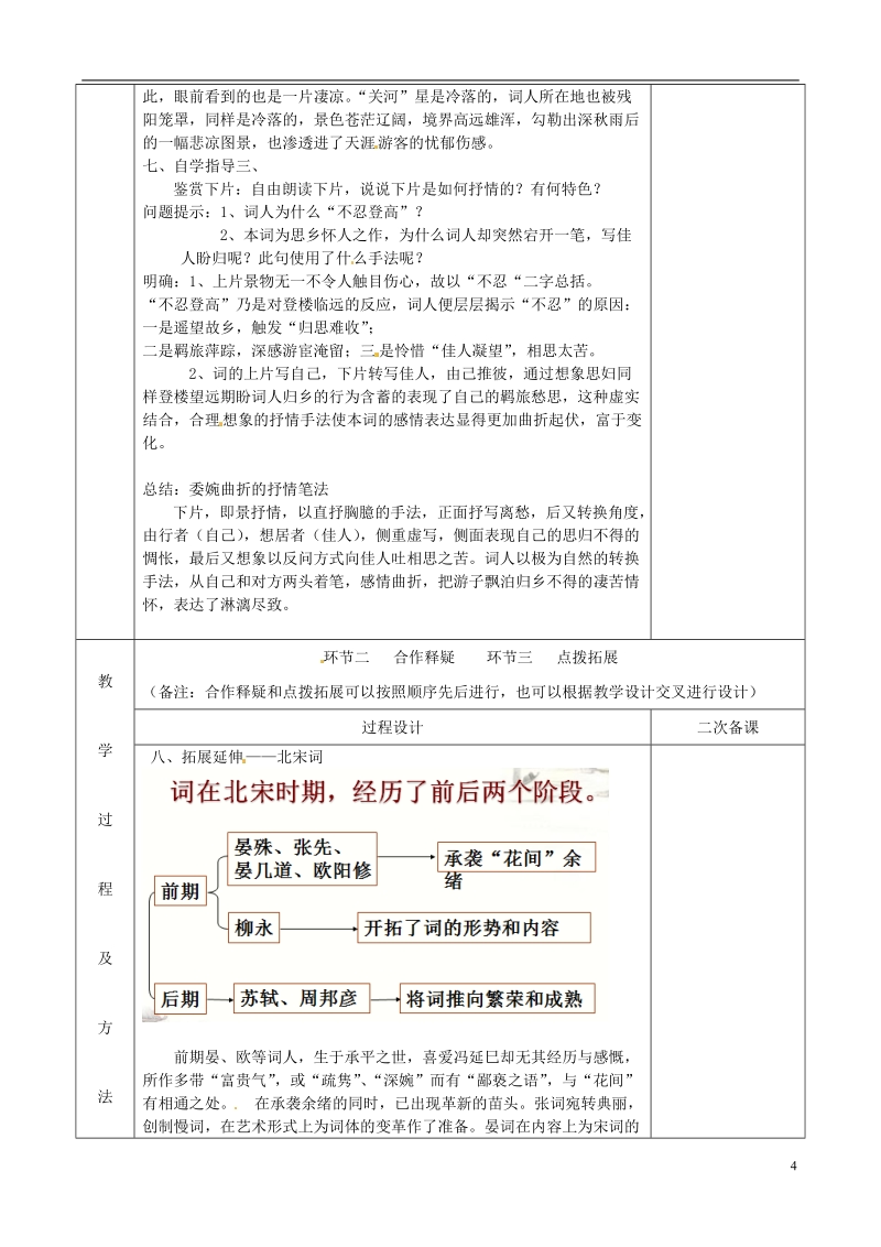 江苏省徐州市睢宁县菁华高级中学高中语文 专题八 八声甘州四步教学法教案 苏教版选修《唐诗宋词选读》.doc_第3页