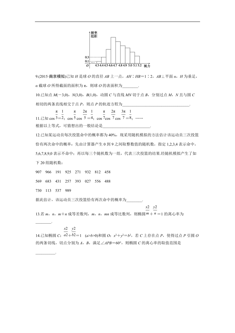 考前三个月2016高考二轮复习数学(理科)-小题精练7.doc_第2页