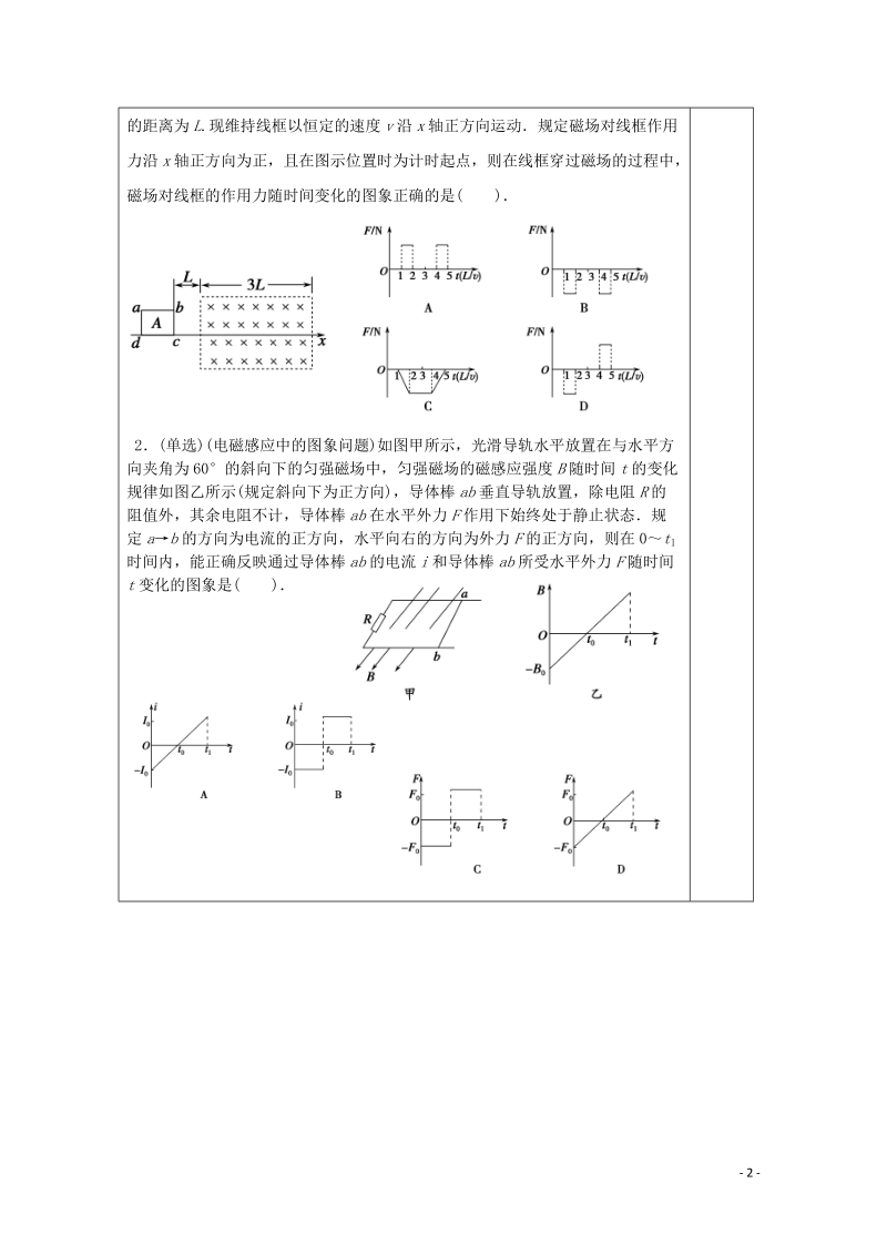 建陵高级中学2015届高三物理 9.4电磁感应中的图像问题检测案 新人教版.doc_第2页