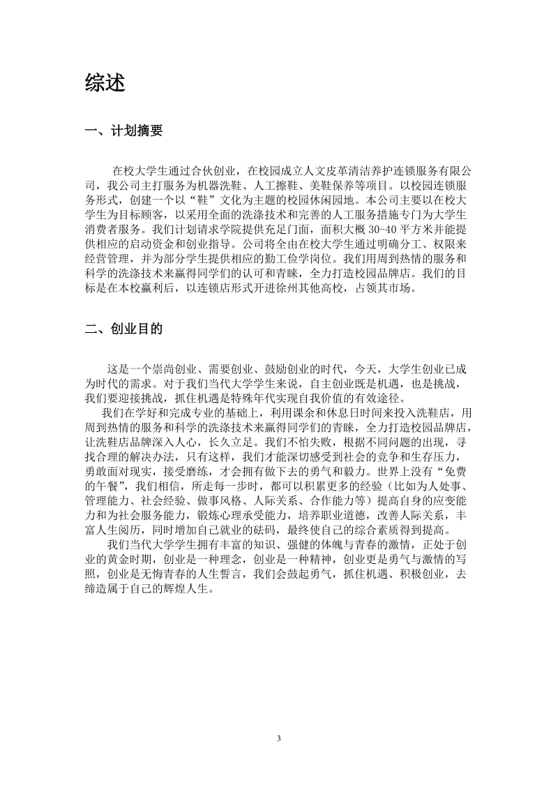 人文皮革清洁养护服务有限公司创业团队策划书.doc_第3页