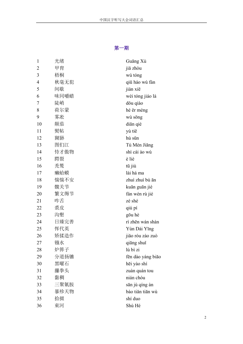 中国汉字听写大会词语汇总(第一期至第十期).doc_第2页