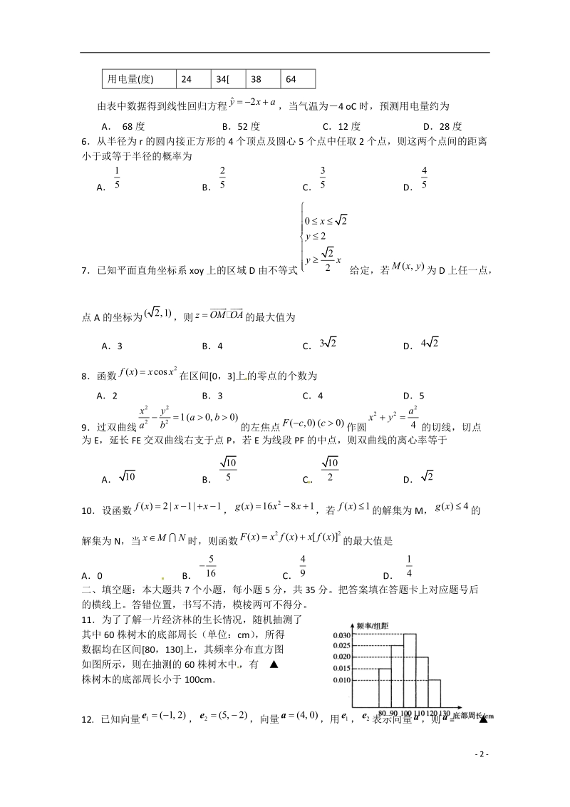 八市2015届高三数学3月联考试题 文.doc_第2页