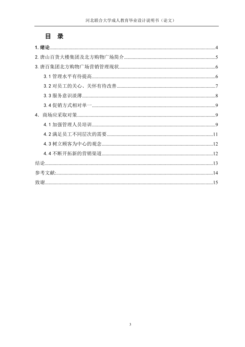 北方购物广场营销管理问题研究_毕业论文.doc_第3页