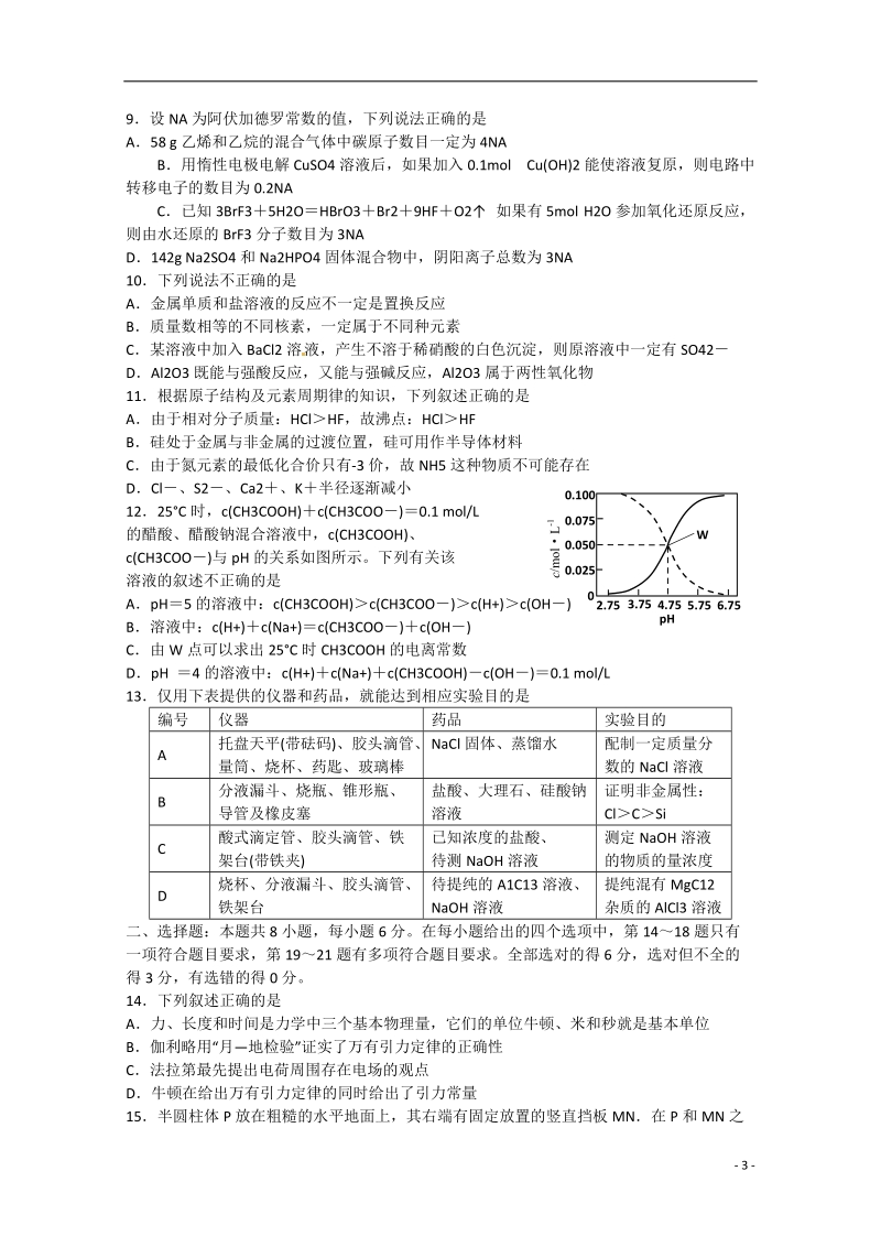 八市2015届高三理综3月联考试题.doc_第3页