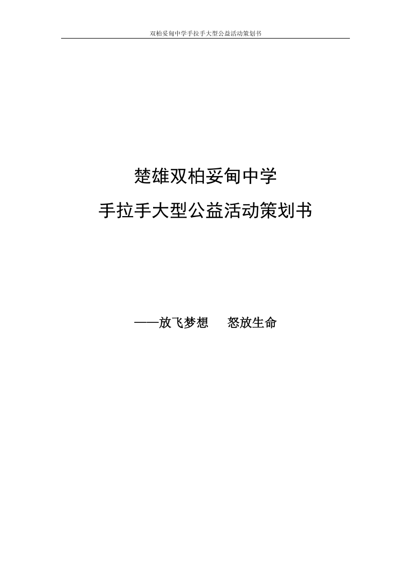 双柏妥甸中学手拉手大型公益活动策划书.doc_第1页