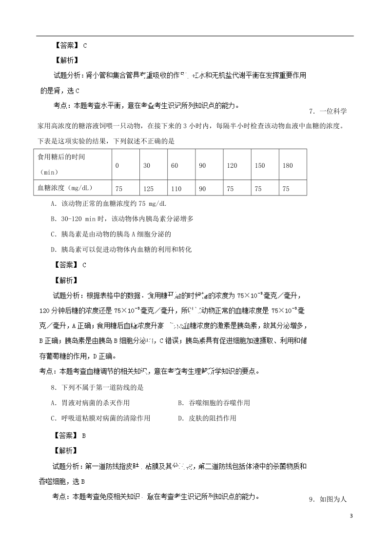 江苏省扬州市2013-2014学年高二生物上学期期末试题（含解析）新人教版.doc_第3页