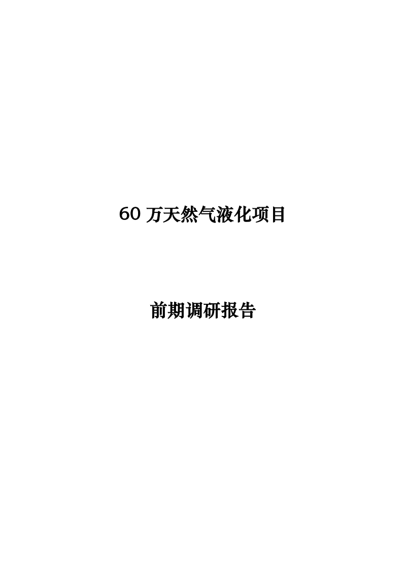 60万方天然气液化项目前期调研报告.doc_第1页