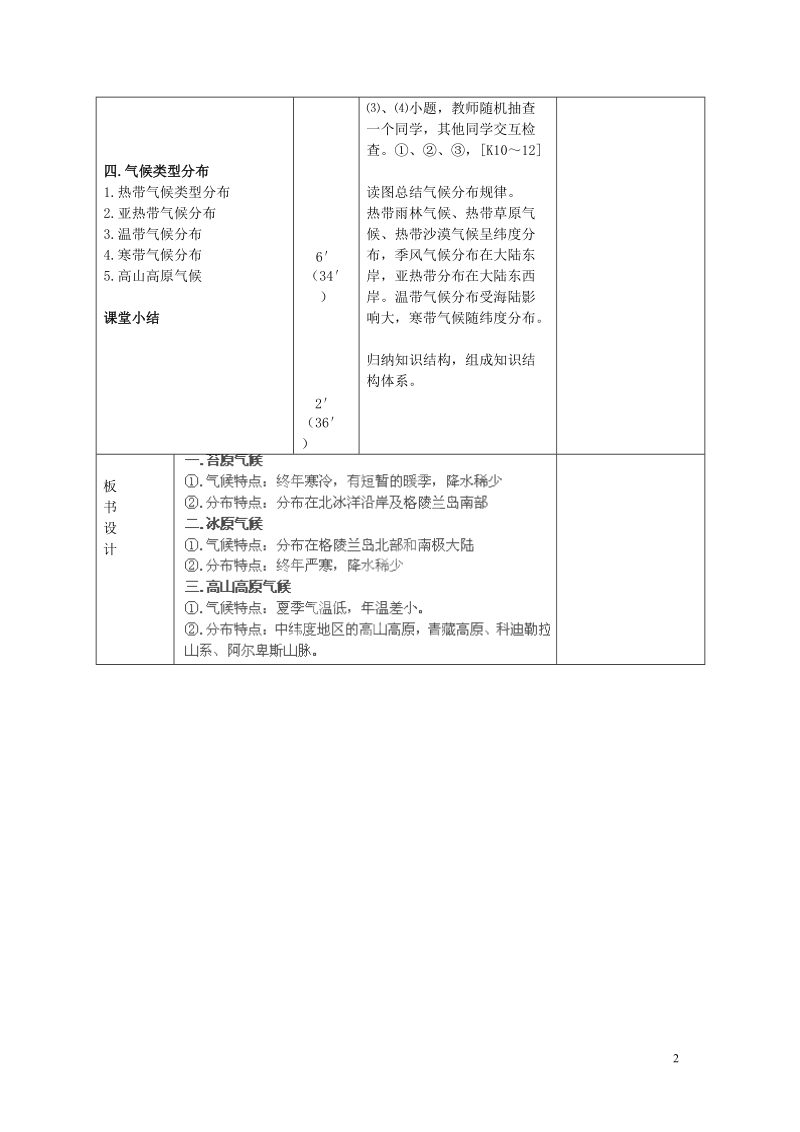 长沙市麓山国际实验学校2014-2015学年七年级地理上册 第4章 第4节《世界主要气候类型》学案3 湘教版.doc_第2页