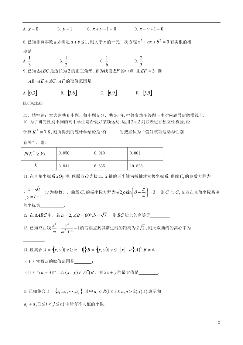 湖南省长沙市雅礼中学2014届高三数学第三次月考试题（11月）文 新人教a版.doc_第2页