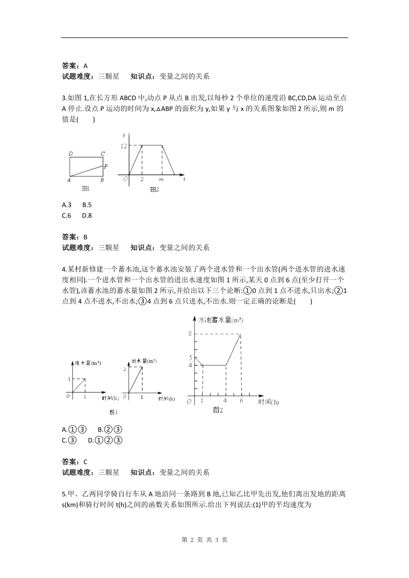 初中数学图象类应用题综合测评卷(含答案).doc_第2页