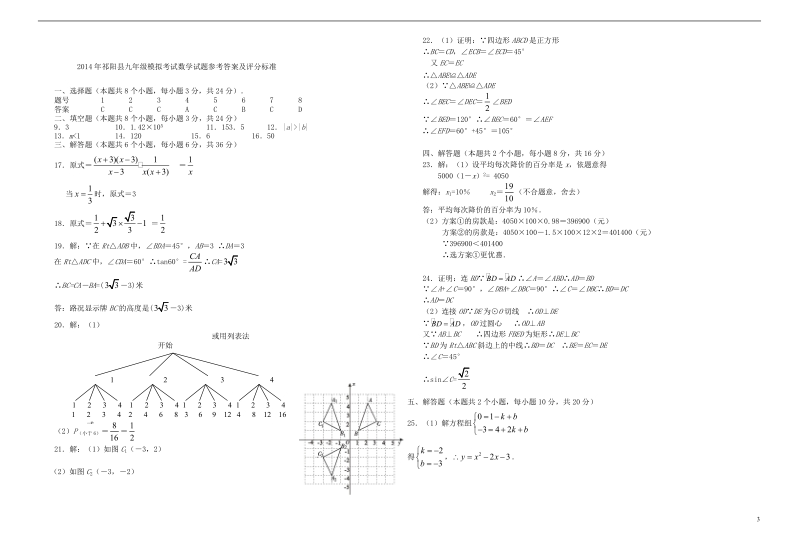 祁阳县2014年初中数学学业水平考试模拟试卷（7）.doc_第3页