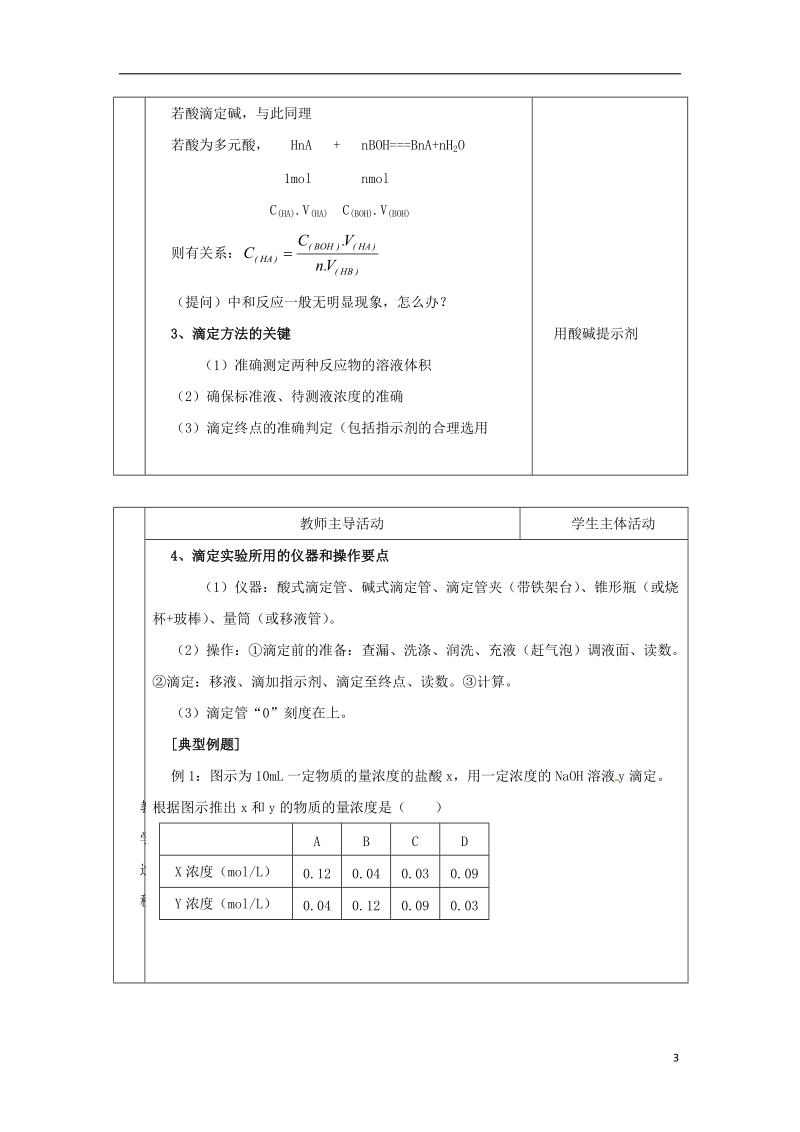 连云港市赣榆县赣榆县海头高级中学2015高中化学 酸碱中和滴定（一）教案 苏教版选修4.doc_第3页