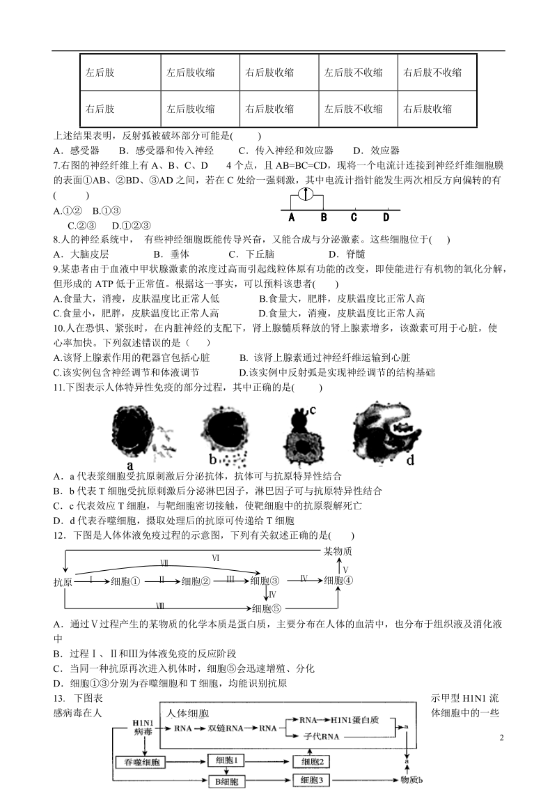 益阳市第六中学2014-2015学年高二生物12月月考试题.doc_第2页