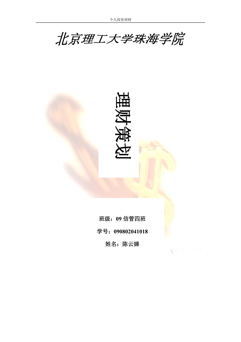 个人理财策划书.doc_第1页