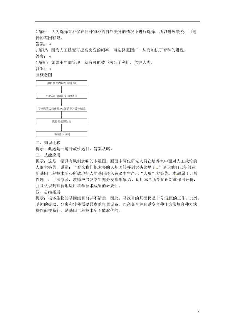 高中生物 6-2《基因工程及其应用《（第2课时）》备课参考 新人教版必修2.doc_第2页