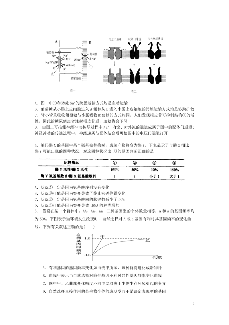 江西省南昌市教研室命制2014届高三理综（生物部分）交流卷试题（十）.doc_第2页