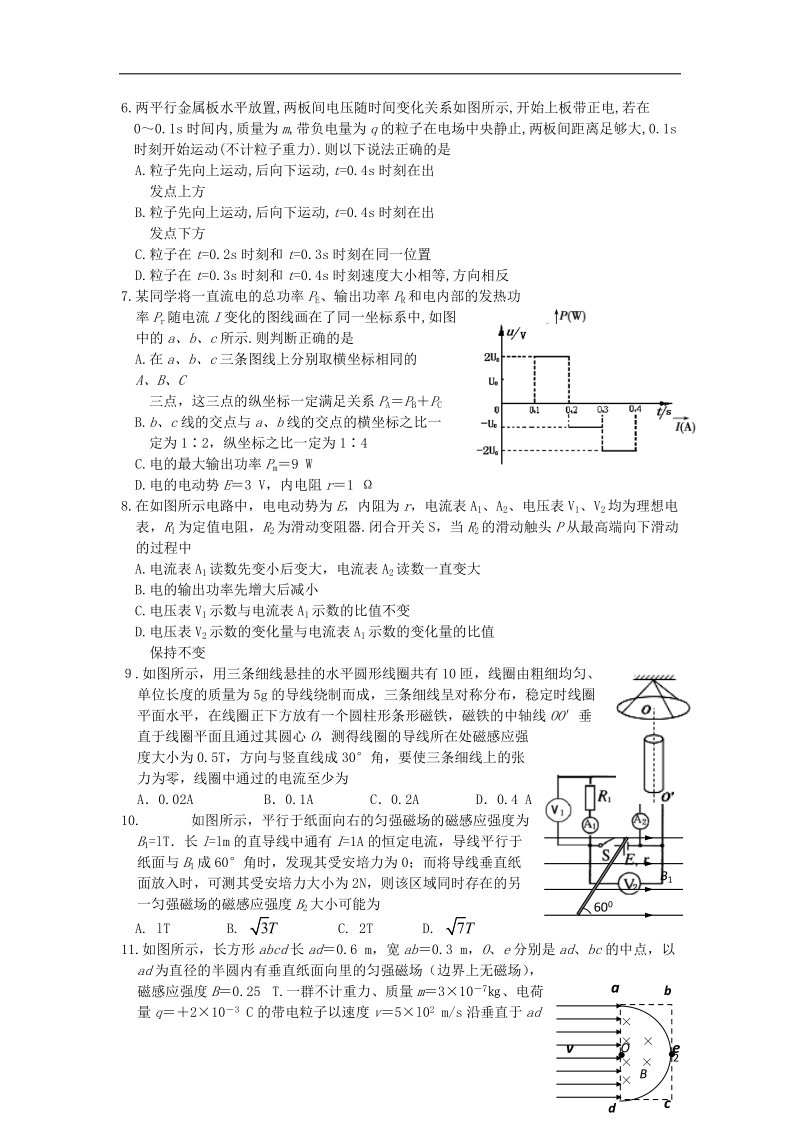 西安市第一中学2015届高三物理大练习（二）试题 （无答案）.doc_第2页