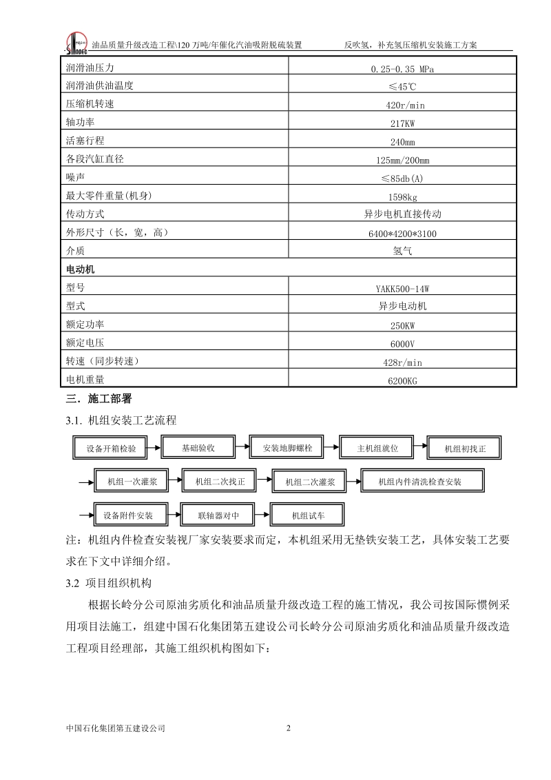 制氢压缩机安装施工方案.doc_第3页