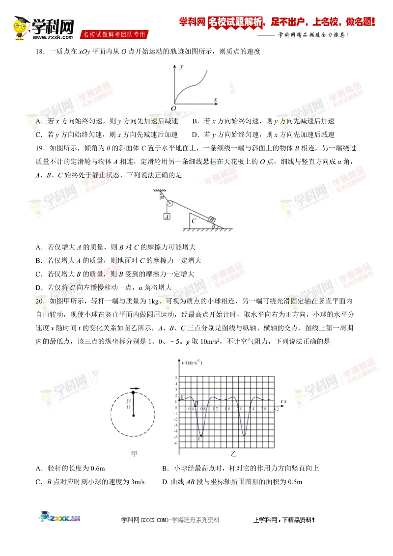 精品解析：【全国百强校】重庆市第八中学2017届高三上学期入学考试理综物理试题解析（原卷版）.doc_第2页