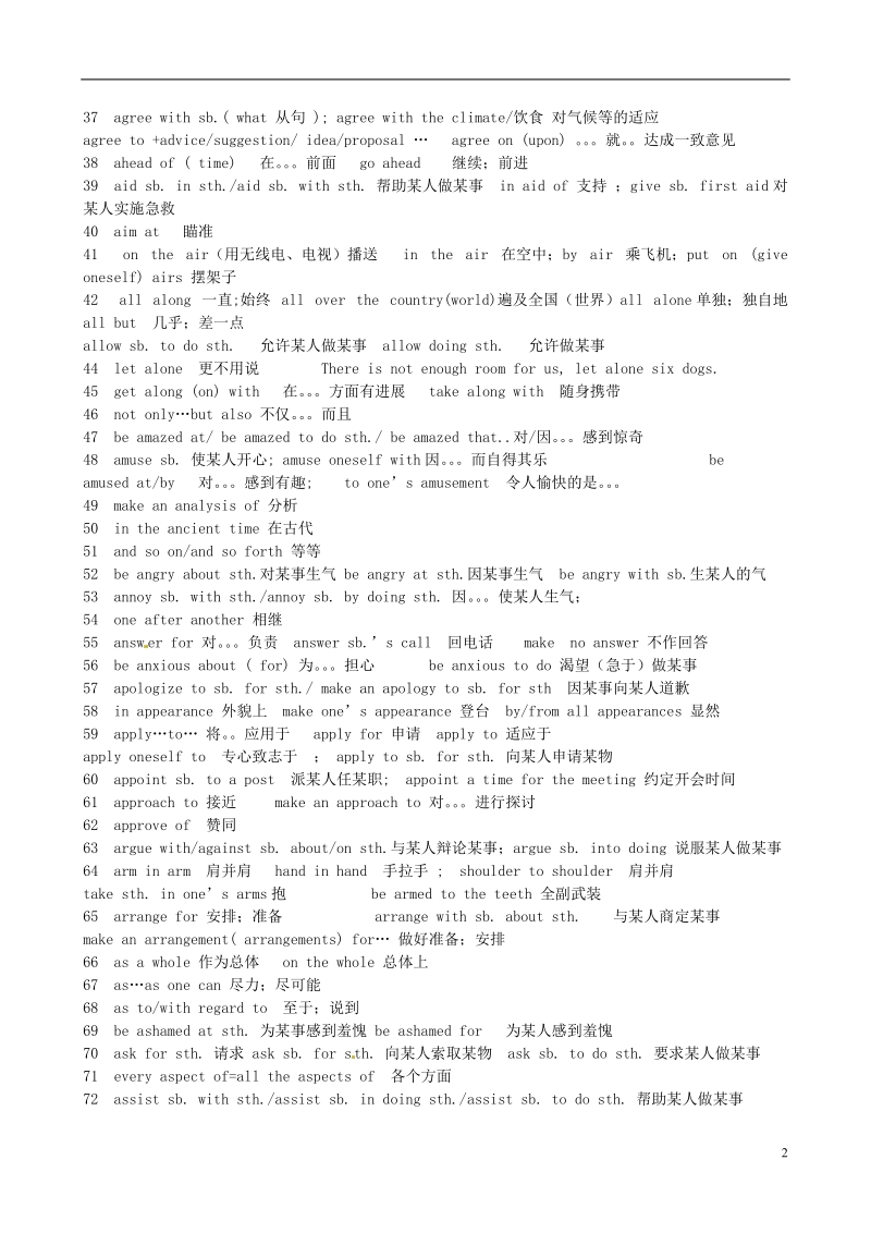 监利县第一中学2014届高考英语 词汇高频词组汇总（共627条）.doc_第2页