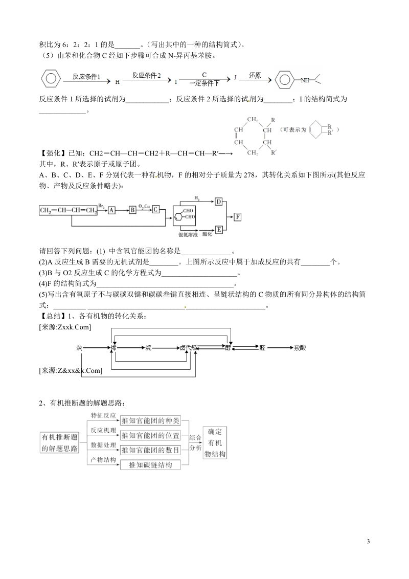 湘潭市凤凰中学2015届高三化学 有机推断专题练习.doc_第3页