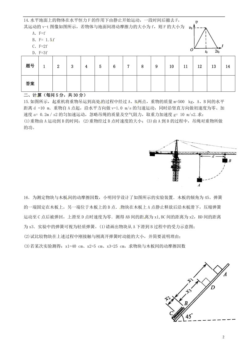 江苏省沭阳县银河学校2013-2014学年高二物理周周练（十四）.doc_第2页