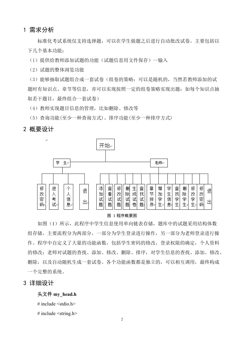 在线考试系统-c语言课程设计报告.doc_第3页