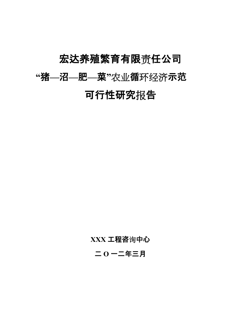 “猪—沼—肥—菜”农业循环经济示范项目可行性研究报告.doc_第1页