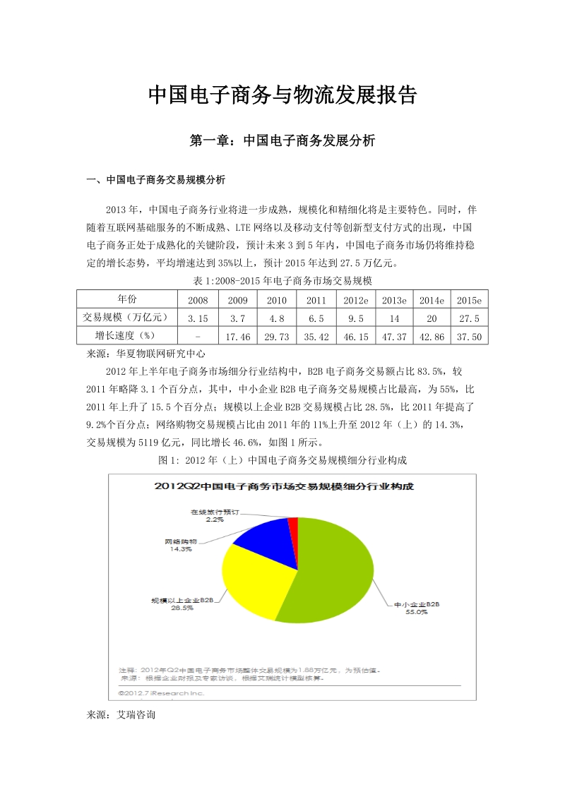 中国电子商务及物流发展报告.doc_第1页