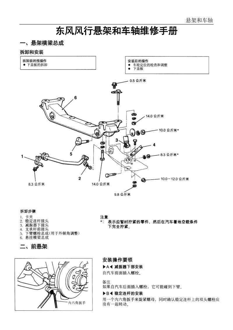 东风风行悬架和车轴维修手册.doc_第1页