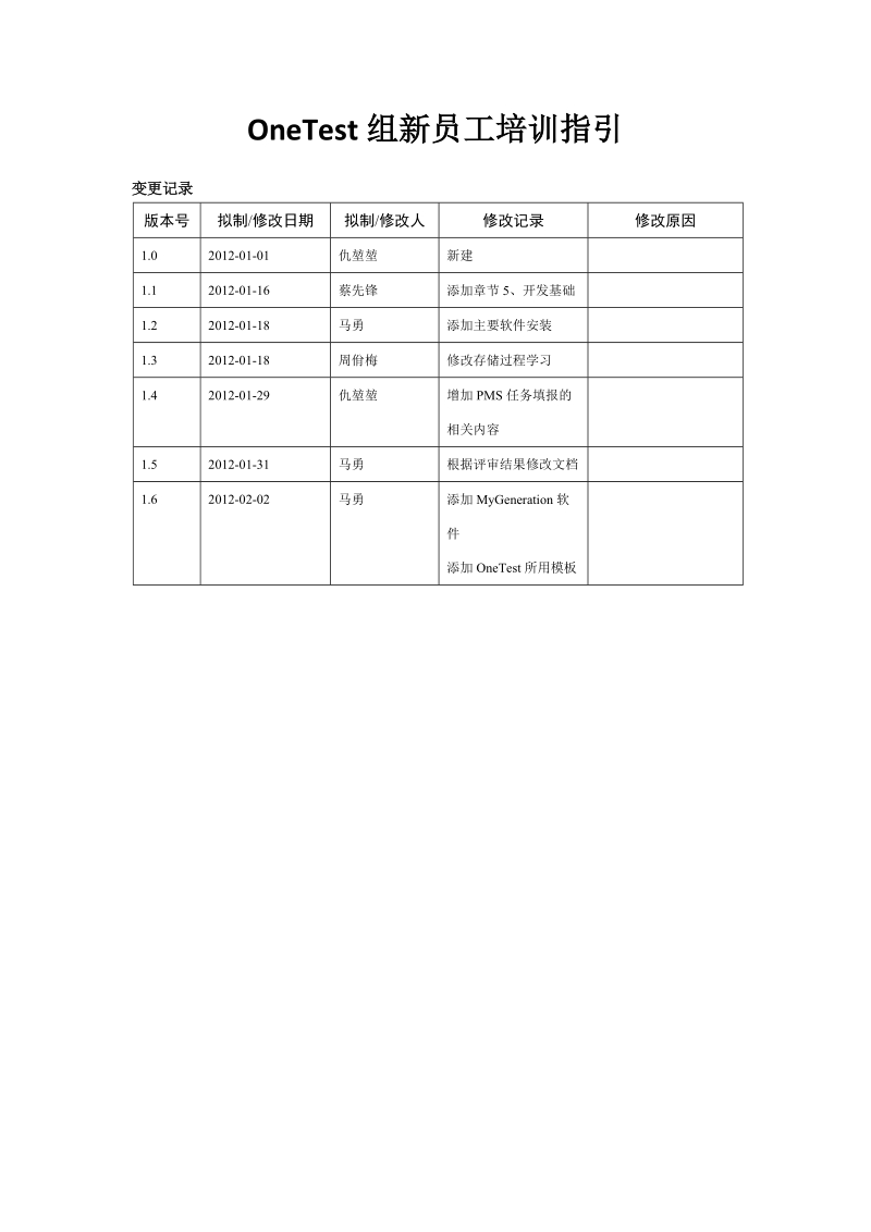 onetest组新员工培训指引.doc_第1页