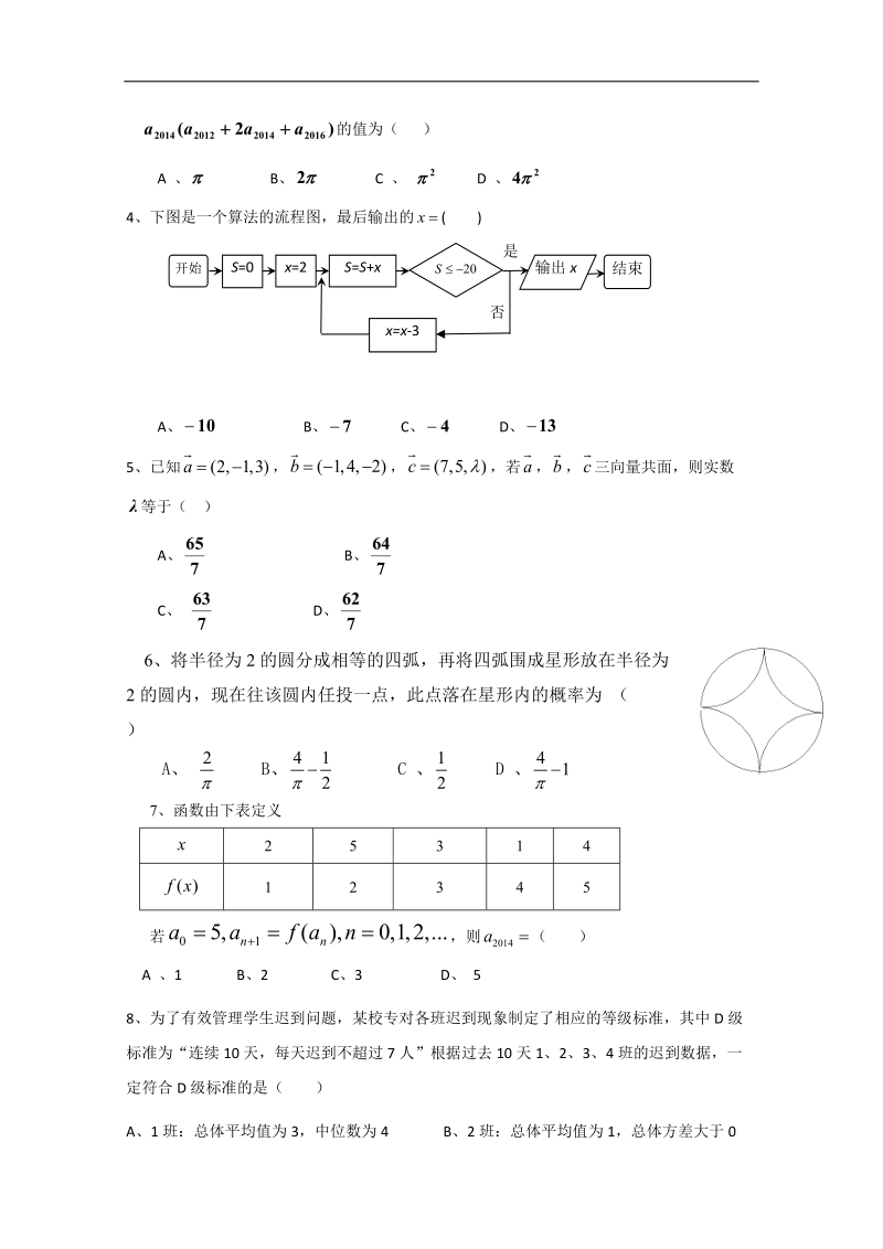 襄阳四中2014届高考数学仿真模拟考试b卷 理 新人教a版.doc_第2页